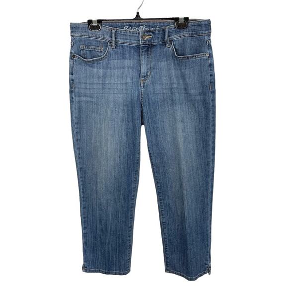 Eddie Bauer Ankle Jeans Womens 10 Curvy Mid Rise Denim Relaxed Straight Leg - Picture 1 of 12